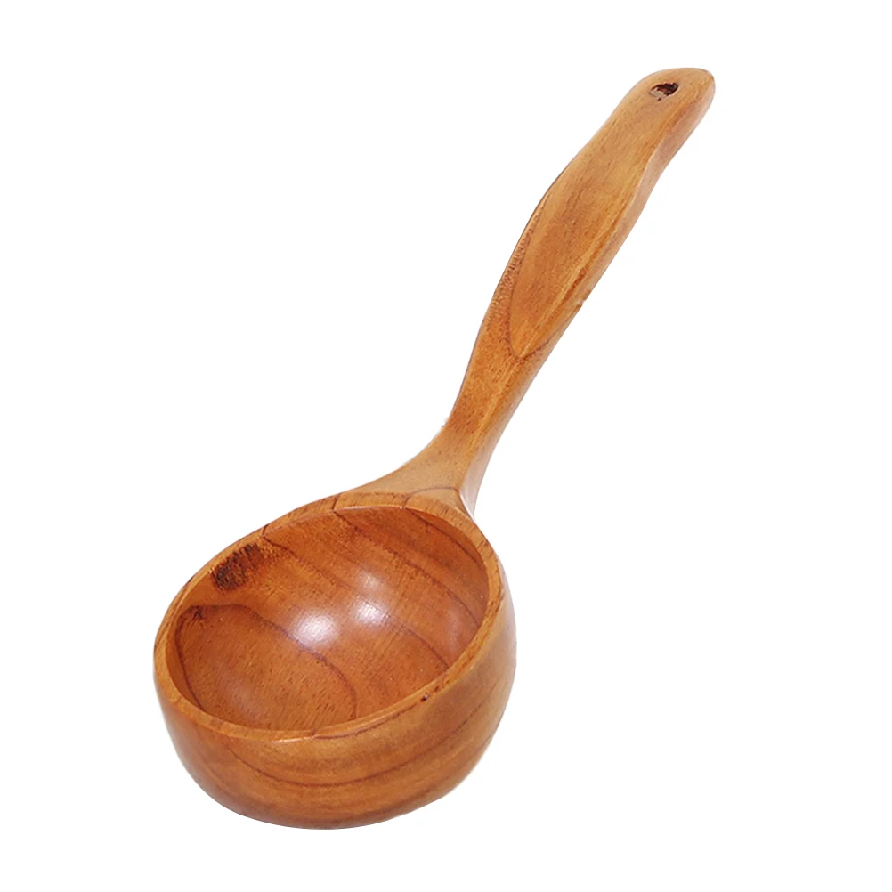 

Wooden Spoon Porridge Kitchen Utensils Tablespoon Cooking Scoop Bamboo Soup Ladle Handmade High Temp Resistant Anti