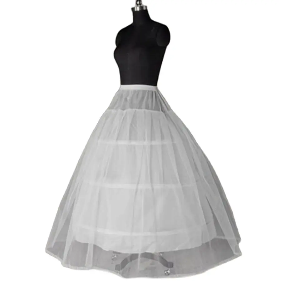 Witte 3 Hoepels Petticoat Crinoline Slip Onderrok Voor Trouwjurk Bruidsjurk In Voorraad 2021 Jupon Mariage Accessoires Enagua