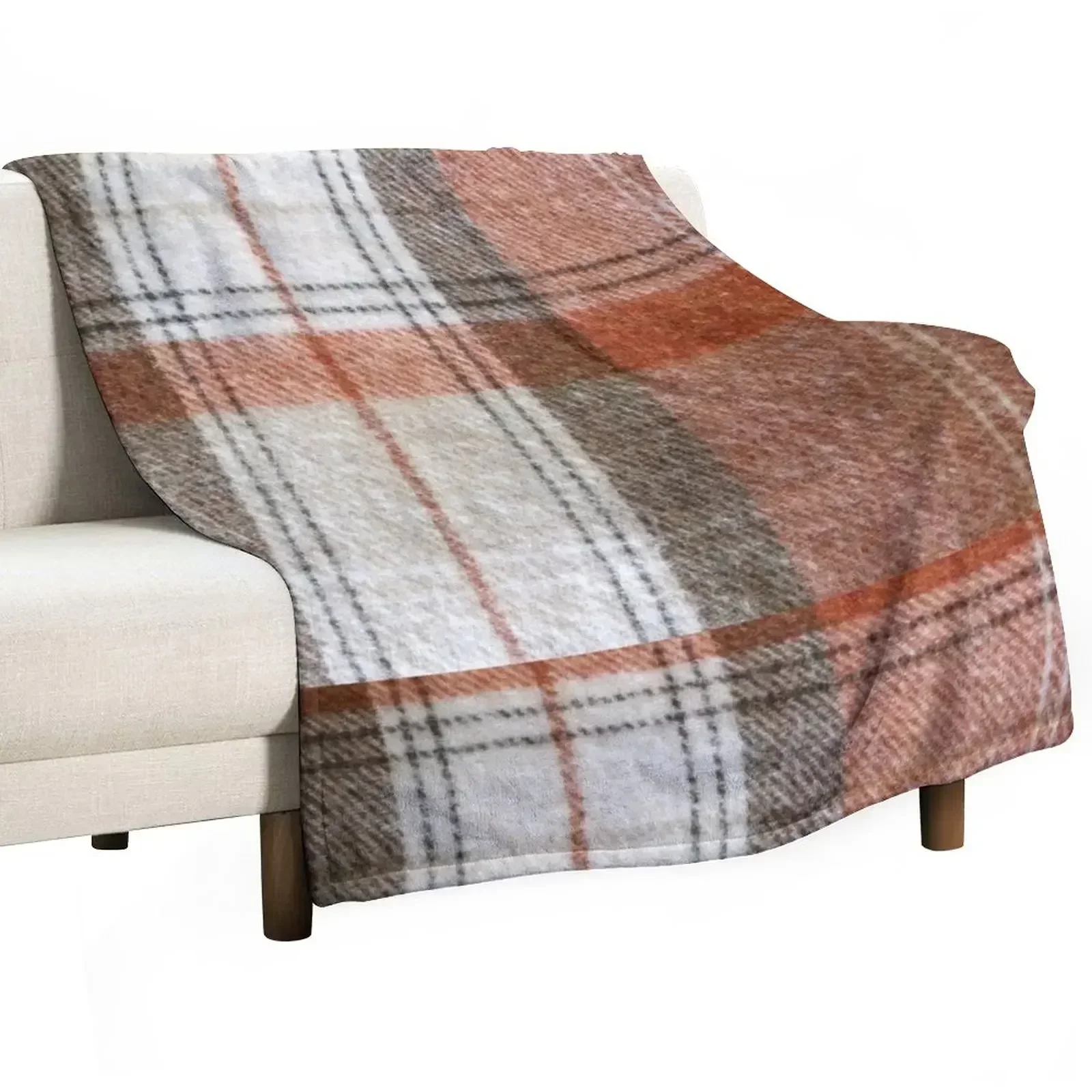 

Terracotta Tartan Throw Blanket Blankets For Bed Nap Summer Beddings Hairy Blankets