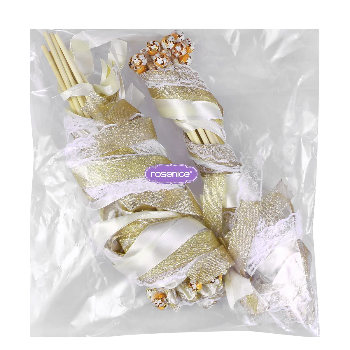 

20Pcs Wedding Bells Silk Lace Streamers Wedding Ceremony Reception Fairy Wands Party Favors Enliven Celebration