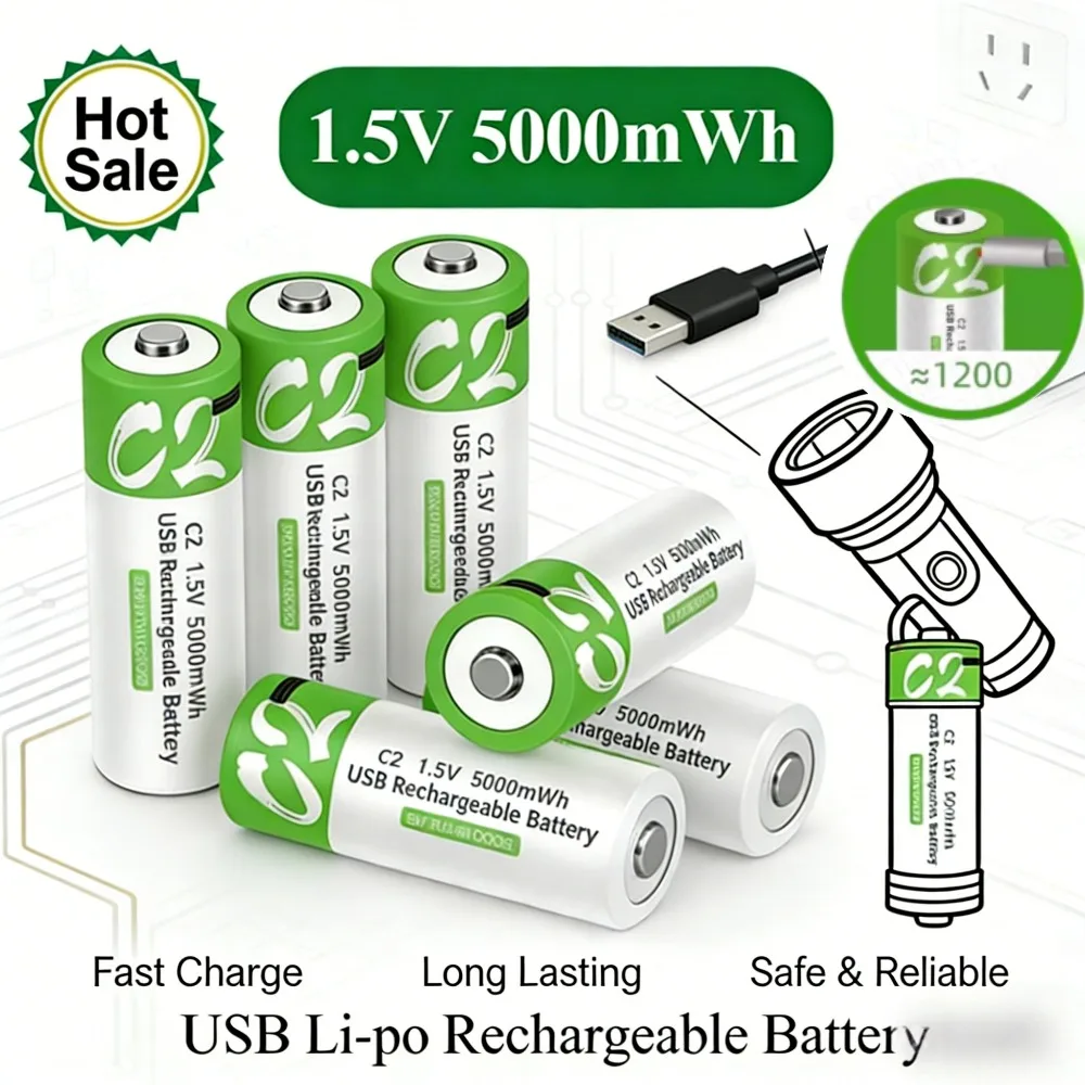1-20PCS 1.5V 5000Mw…