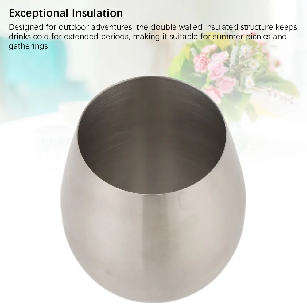 500ml Cold Drink Cup Rustless Steel Practical Coffee Tumbler Flat Bottom Base Mirror Polished Beverage Mug Daily Picnic
