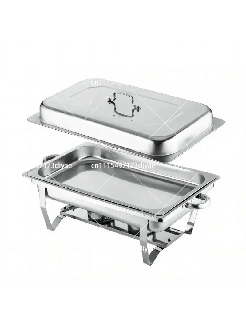 Rectangle Chafing Dish Buffet Set Stainless Steel Catering Warmer Server for Parties Events