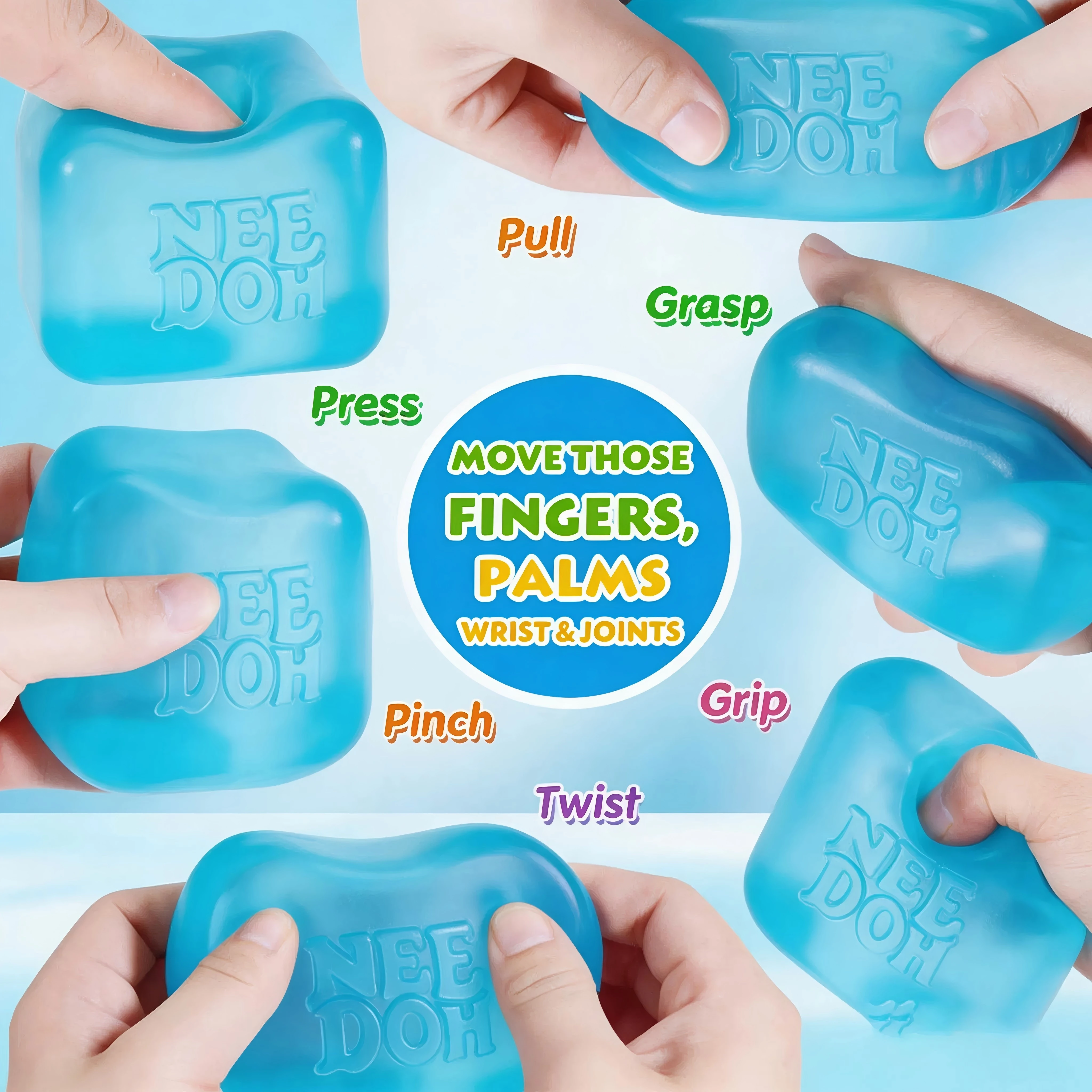 Trending Nee Doh Nice Cube Squish Toy, Soft Jelly Squeeze Stress Relief Fidget Toy, Sensory NeeDoh
