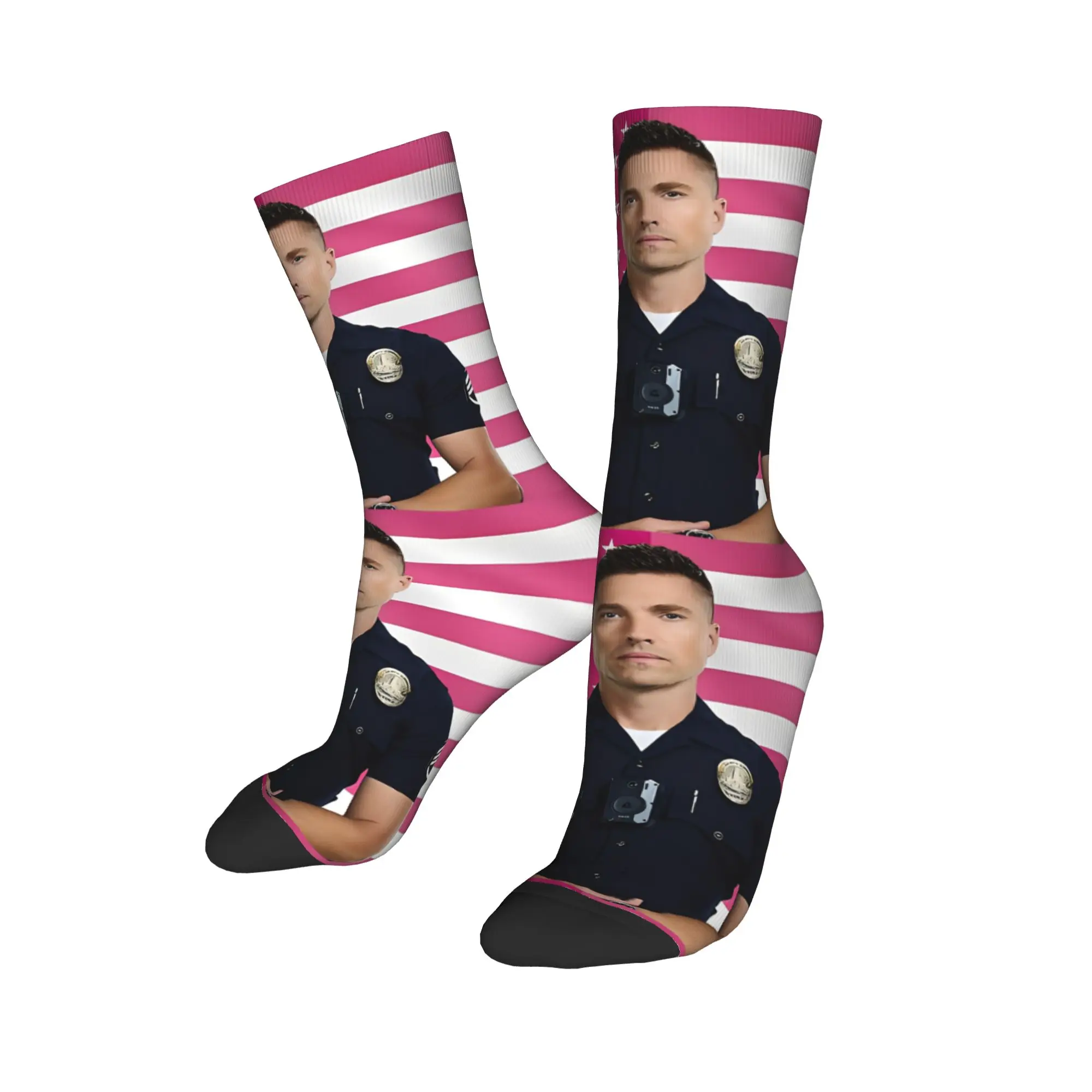 The Rookie TV Show 스타킹 남성 양말 중간 부드러운 현대 양말 가을 야외 스포츠 땀 방지 패턴 양말 생일 선물