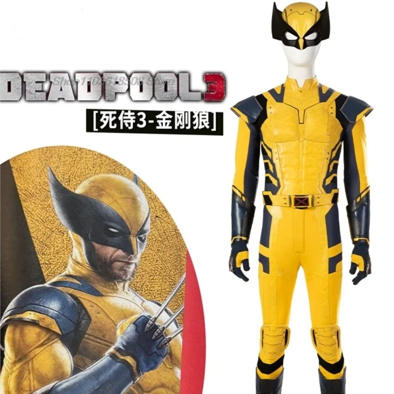 Nieuwe Deadpool 3 Wolverine Cosplay Kostuum Superheld Cosplay Zentai Volledige Set Met Bosuit Schoenen Handgemaakte Halloween Man Outfit