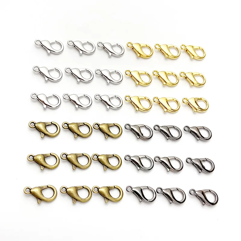 500-1000 Stück 302 Metallbeschichtete Weißk-Legierung Karabinerverschlüsse DIY Zubehör für Handgefertigte Halsketten und Armbänder – Detail 7