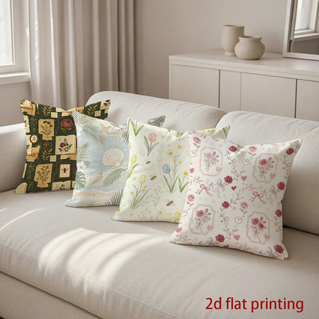 Vintage Floral & Botanical Pillow Covers Pattern Cushion Cover Suitable for Sofa Bedroom Car Pillow Cover