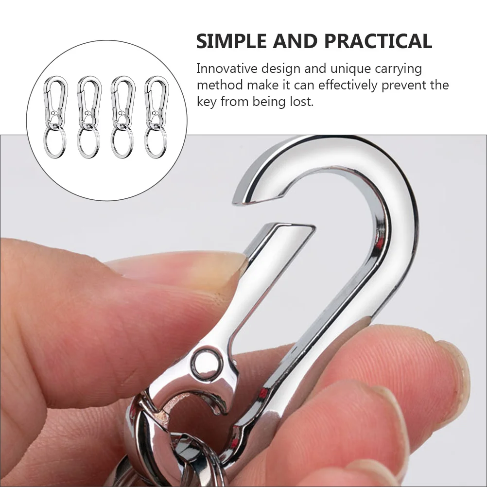 8 Pcs Key Ring Carabiner Clip Chain Keychain Metal Keyring Large and Luxurious Fob