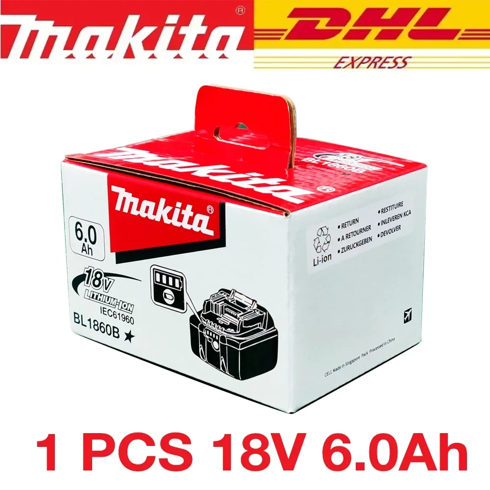 

100% Original Makita 6Ah/5Ah/3Ah for Makita 18V Battery BL1830B BL1850B BL1850 BL1840 BL1860 BL1815 Replacement Lithium Battery