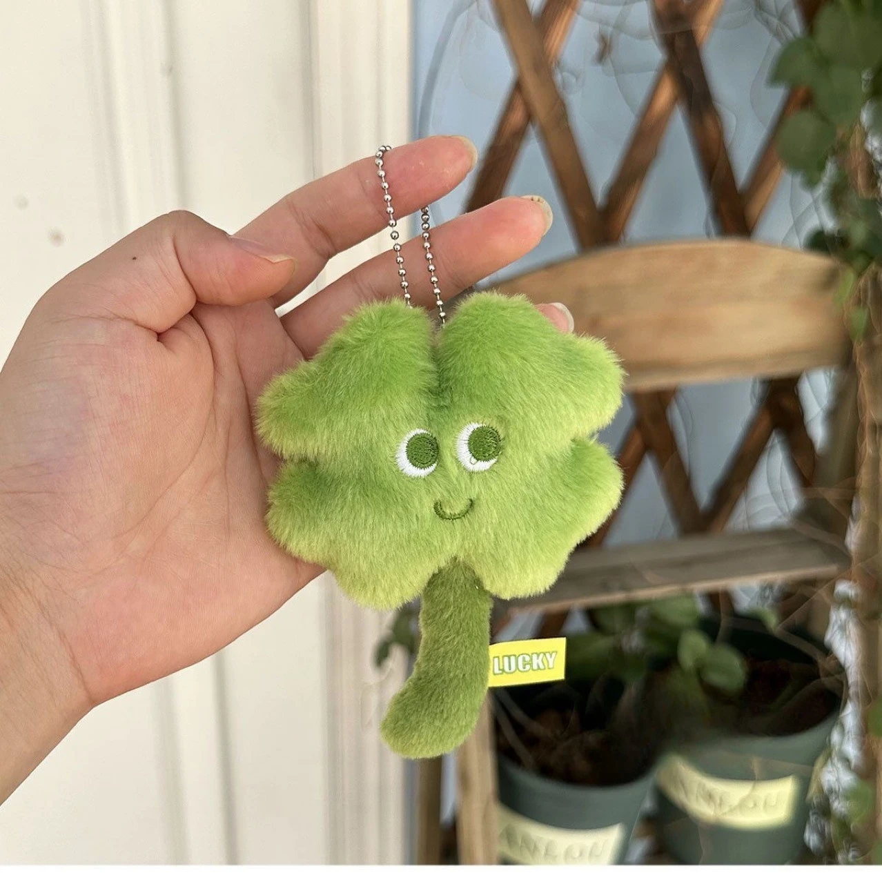 Lucky Grass Pendant Furry Backpack Pendant Decorative Items Keychain Decoration Student Madam Gift