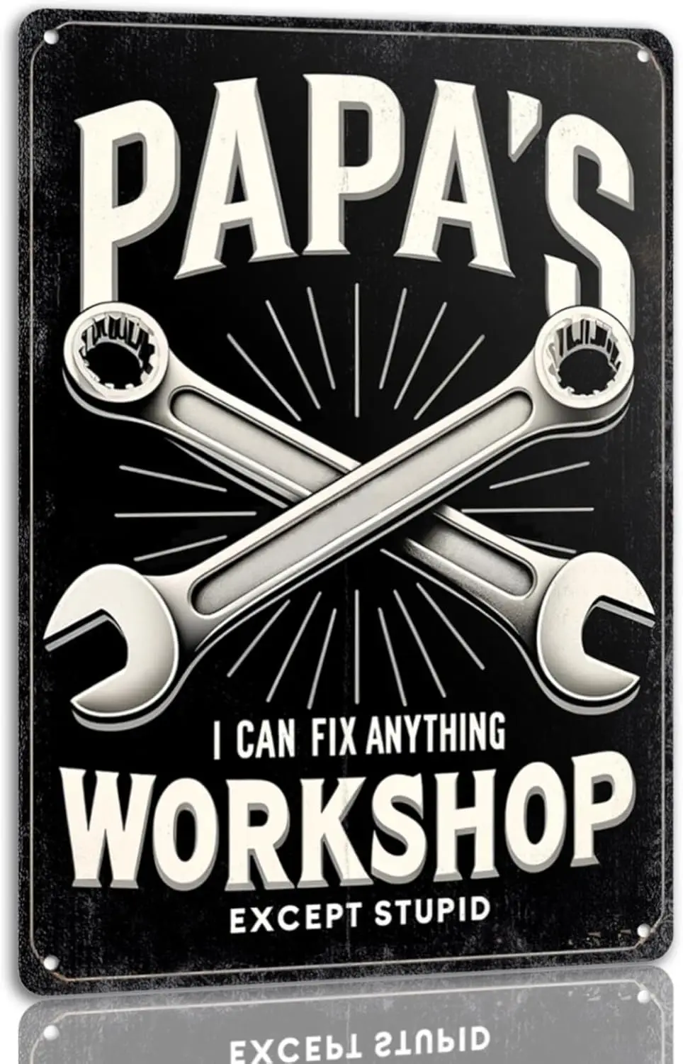 Papas Workshop Tin Sign Classic Garage And Tool Shed Metal Sign Vintage Wall Art Decor 8x12 Inch