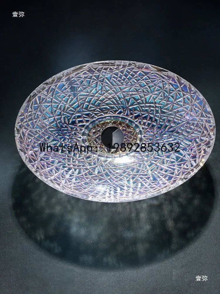 a-15 oval crystal washbasin striped random pattern countertop basin