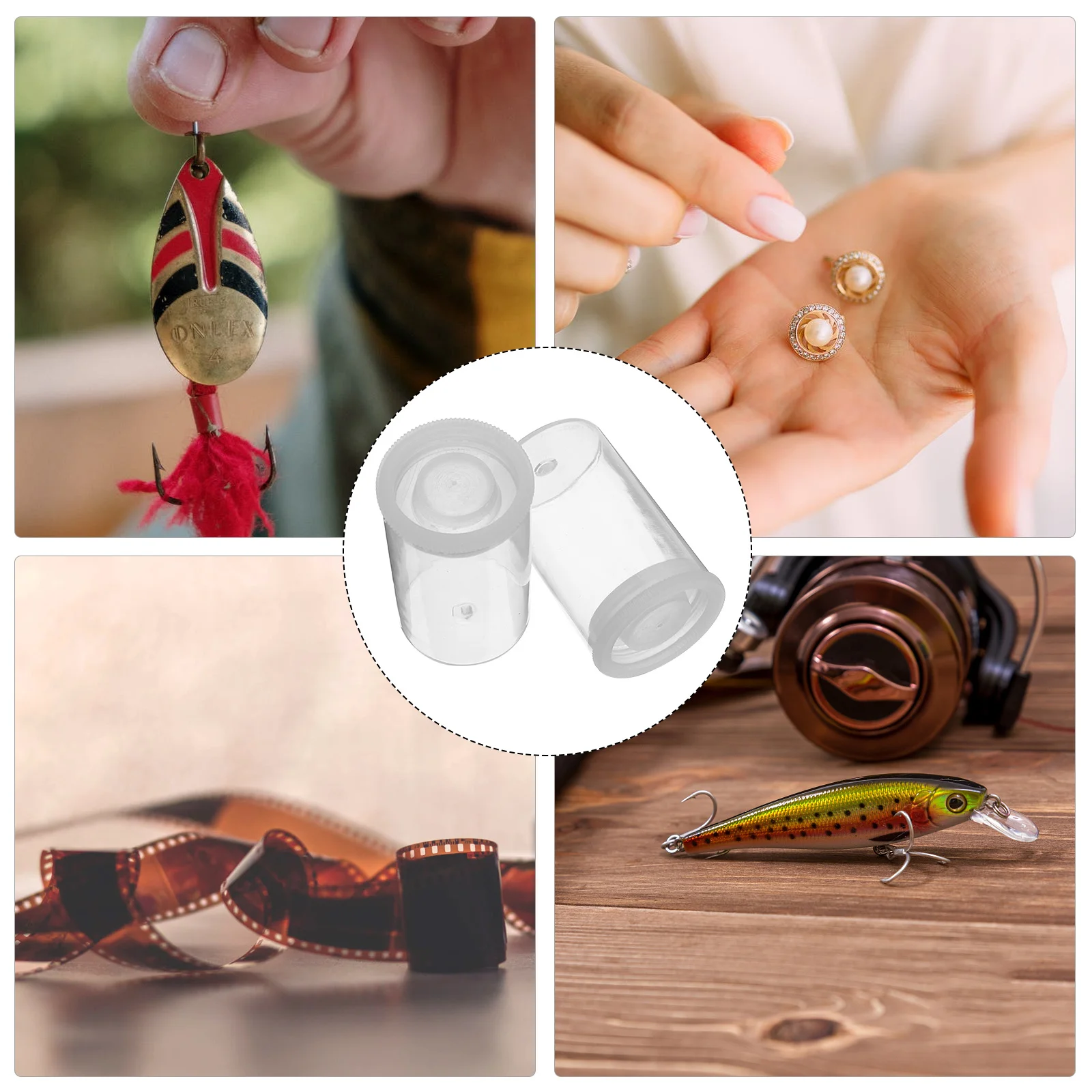 30Pcs Plastic Storage Box Roll Film Case Bait Case Portable Fishing Lure Storage Container Durable Organizer Bait Box