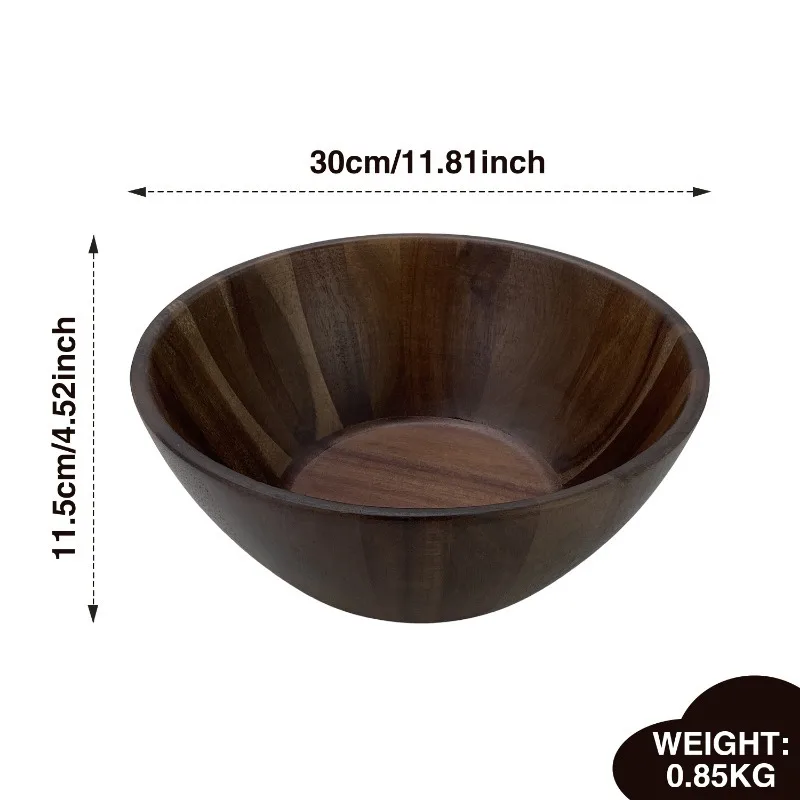 Handmade natural wooden bowl eco-friendly luxury kitchenware fruit salad dough can be reused for party occasions factory