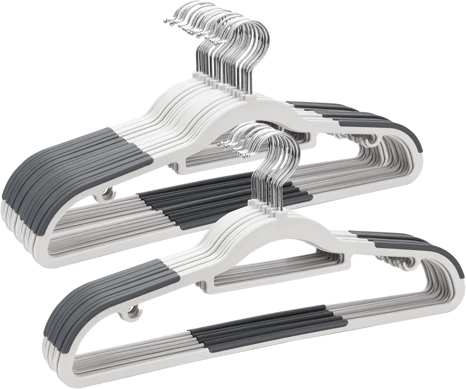 

30 Pack Slim Plastic Hangers, Non-Slip Heavy Duty for Clothes, Space-Saving Design with Rotatable Hook