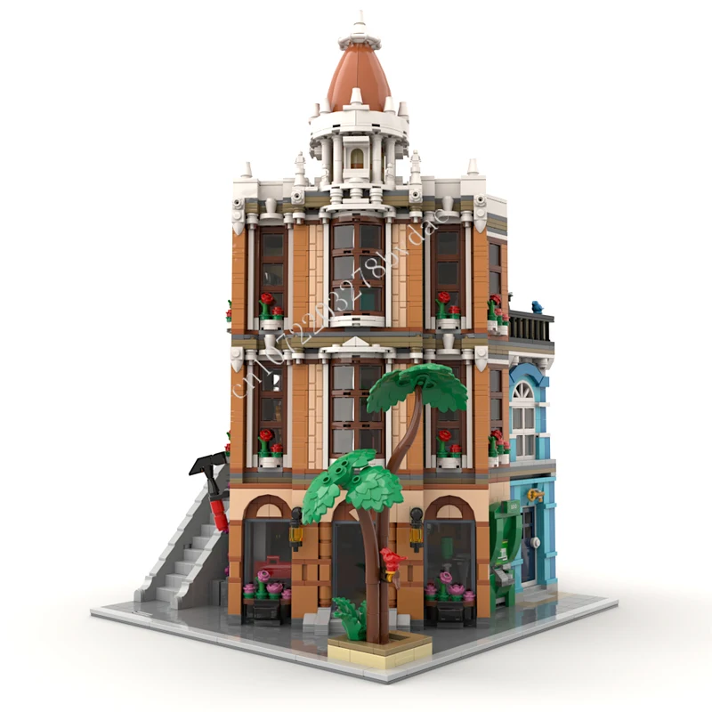 3814PCS 모듈형 하드웨어 스토어 MOC 창의적인 거리 풍경 모델 블록 건축 DIY 교육 조립 모델 장난감