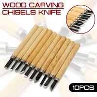 10pcs/set Wood Carving Chisels Knife for Detailed Woodworking Gouges Hand Tools and Basic Wood Cut DIY Tools Marking Tools