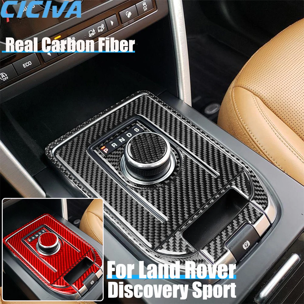 

Real Carbon Fiber Car Accessories Center Gear Shift Set Trim Cover Soft Sticker For Land Rover Discovery Sport L550 2015-2019