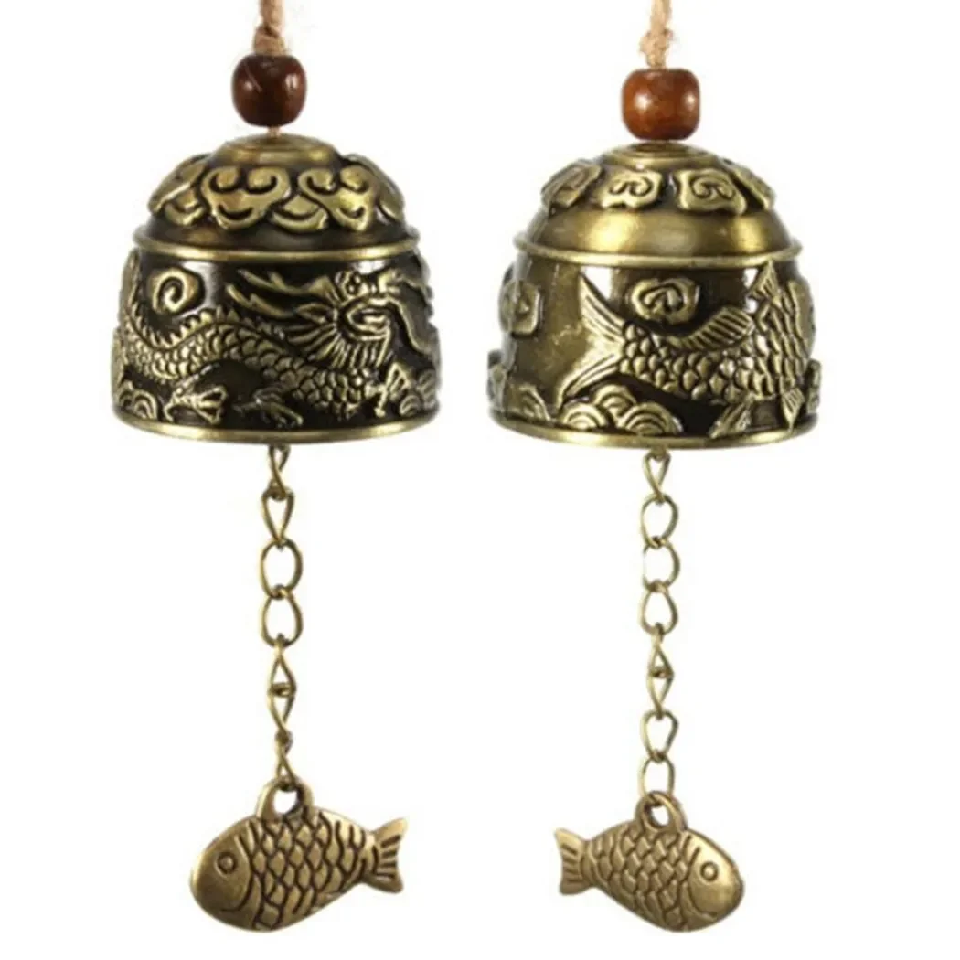 Hanging Wind Chime Bell Hemp Rope Traditional Zinc Alloy 1pcs 27cm Handmade Blessing Chinese Decorate Height 4cm