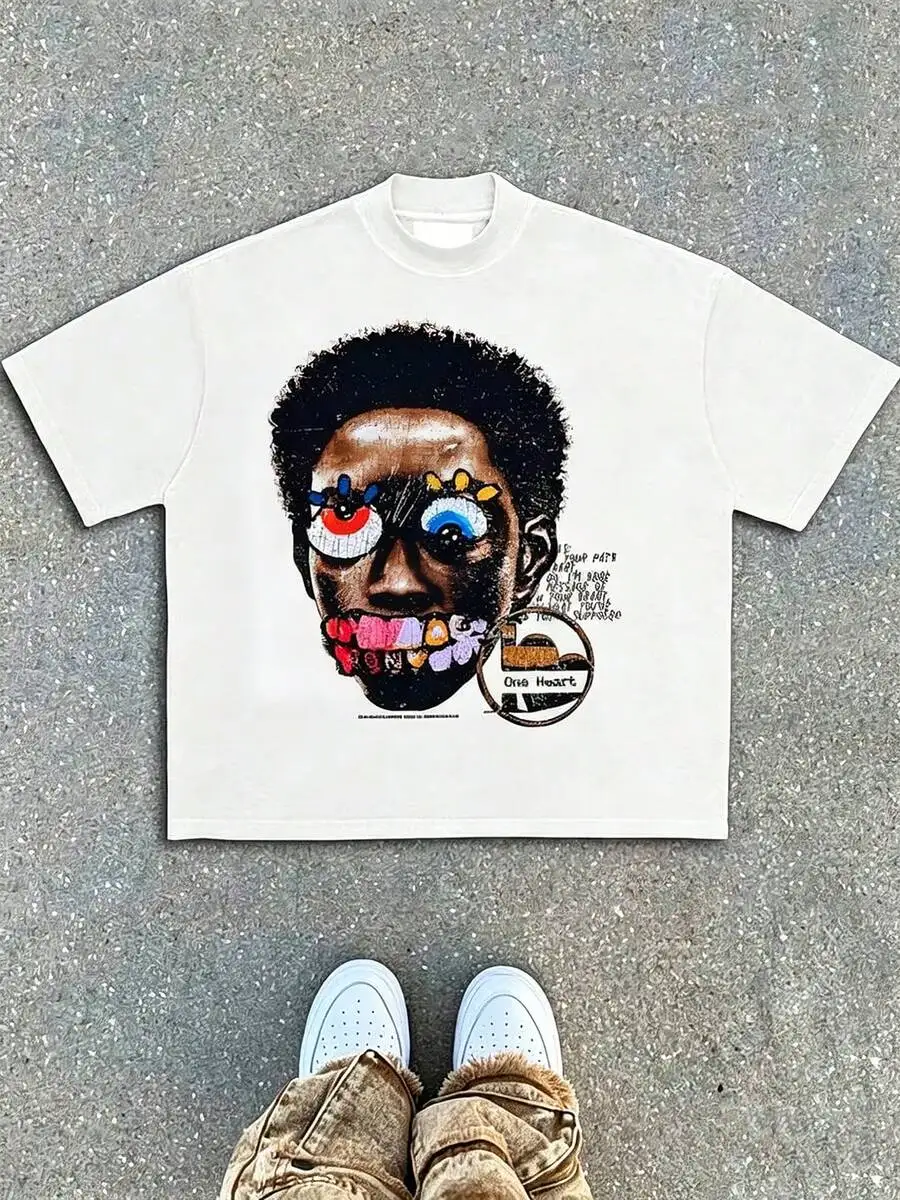 Tween Boy Cotten Clothes,Y2K-Inspired Letter Print T-Shir-Perfect For Spring/Summer/Fall,Fashion, Streetwear, Unisex, Men, Women