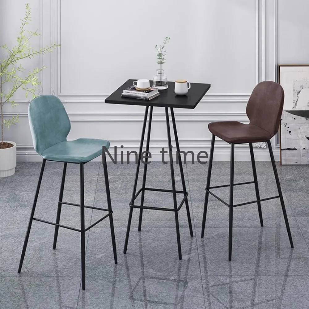 Cafe Chair Kitchen Bar High Stool Garden Design Backrest Step Modern Chairs Iron Salon Ergonomic Living Room Nordic Tabouret