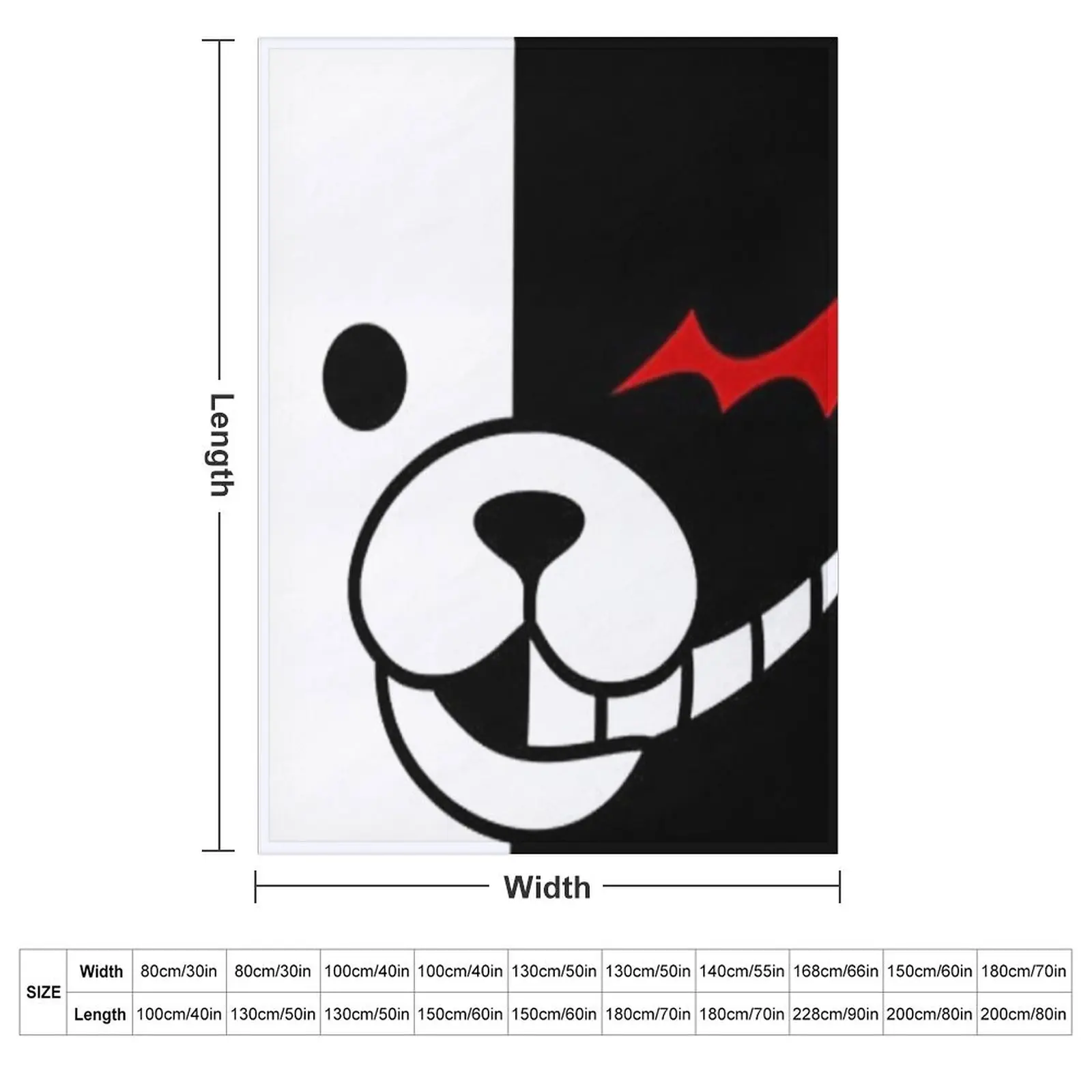 Monokuma Throw Blanket Soft Plush Plaid Hairys Luxury Thicken Weighted Blankets