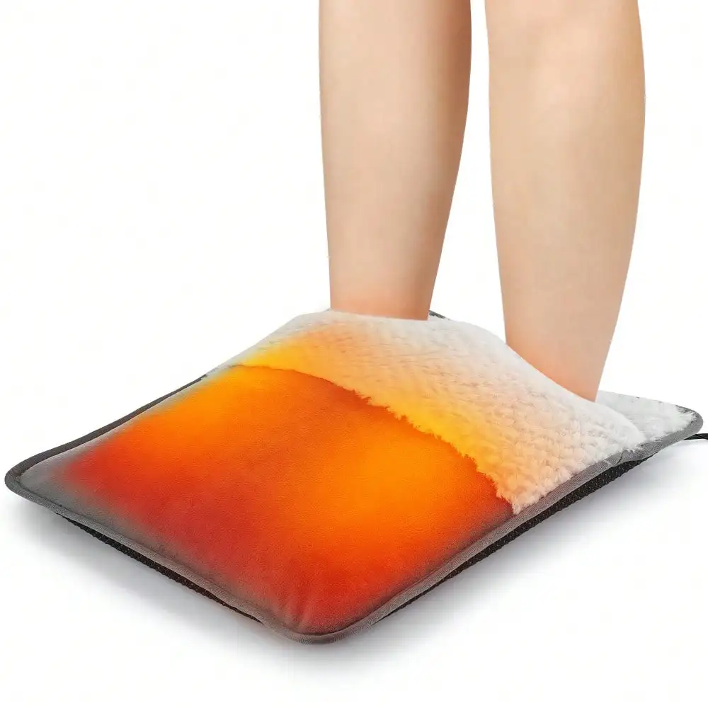 Foot Warmer,50℃ Constant Temperature,Heated Foot Warmer With Ultra Soft Plush & Skin-Friendly,Machine & Hands Washable,Suitable For Bed/Under Desk/Office/Home,Fits Multiple Body Parts,Fast Heating,Universal USB Port