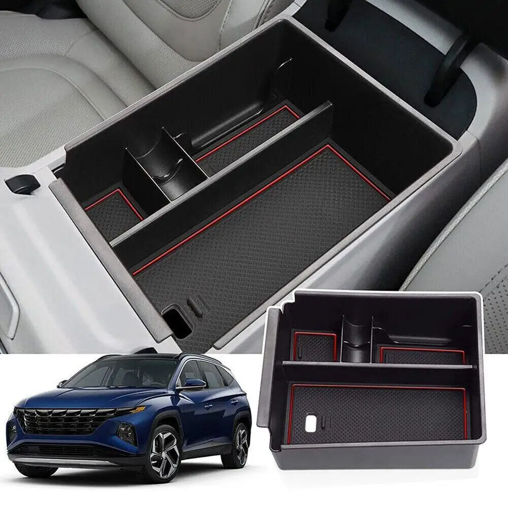 Center Console Organizer Tray for Hyundai Tucson 2022 Car Central Armrest ABS Secondary Storage Box Car Accessories