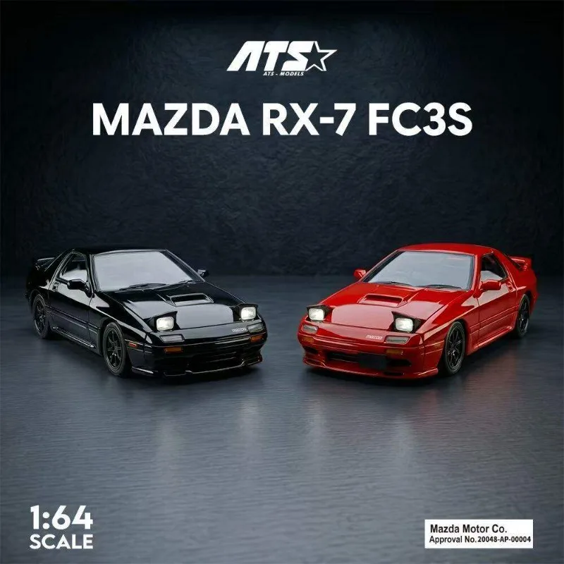 

ATS 1:64 Mazda RX-7 FC3S die-cast alloy car model, boys' holiday gift toy, adult collection decoration item.