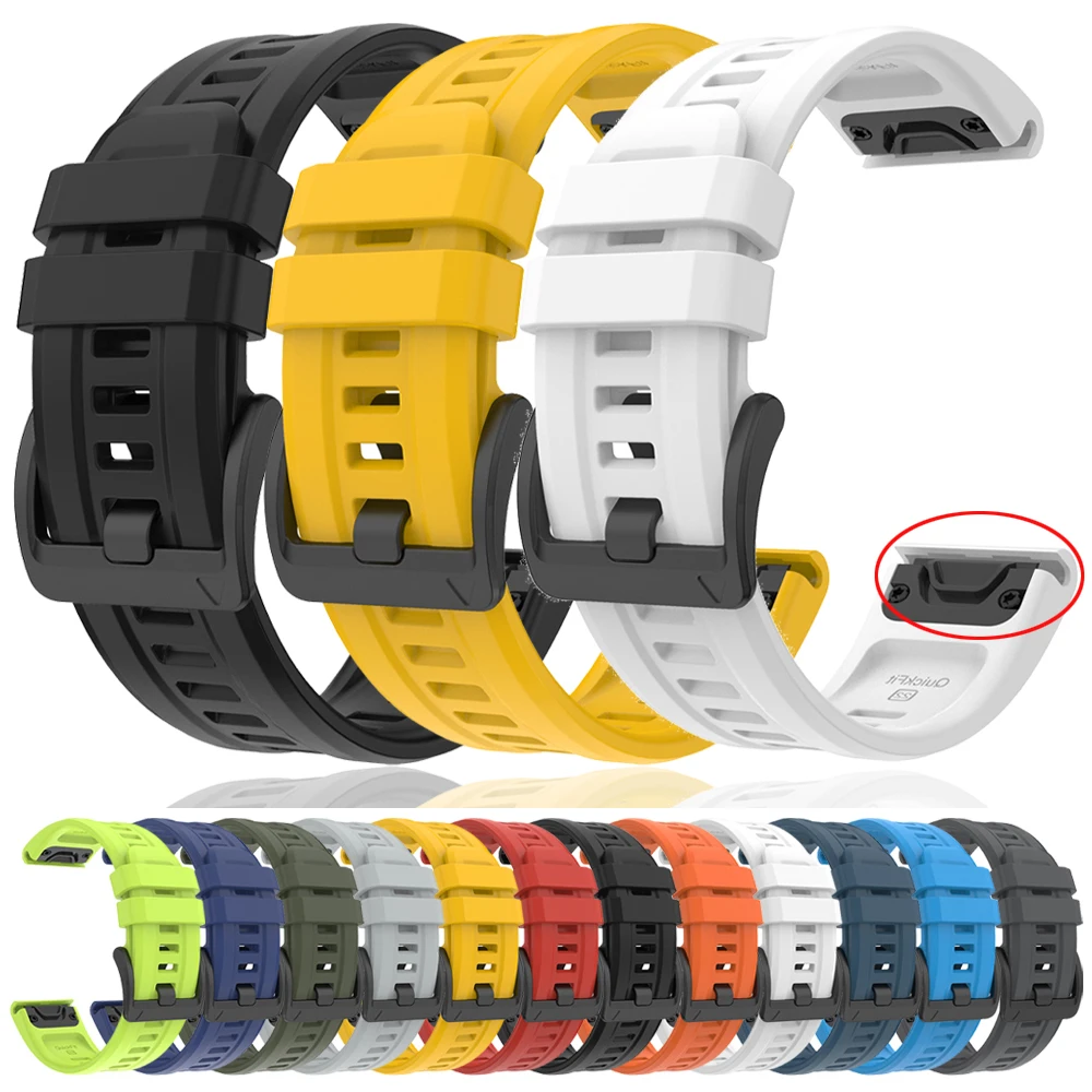 22mm 26mm Silicone Watch Band for Garmin Fenix 7 7X Pro 8 51mm Solar E 47mm 6X 6 5 5X Plus Epix Gen2 Enduro 3 G2 Quick Fit Strap