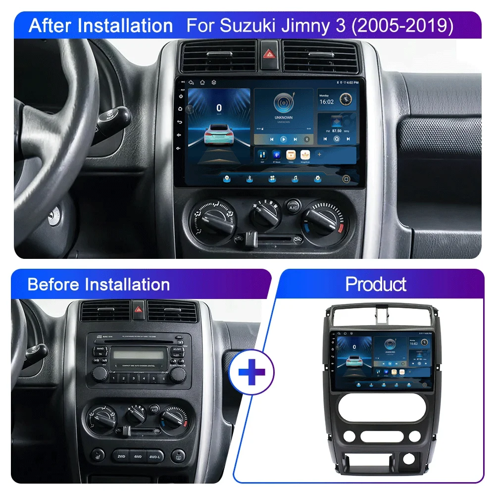 L6PRO Qled 2 din Android 16 Car Radio Multimedia Video Player For Suzuki Jimny 3 2005-2019 Navigator GPS Stero Carplay Auto