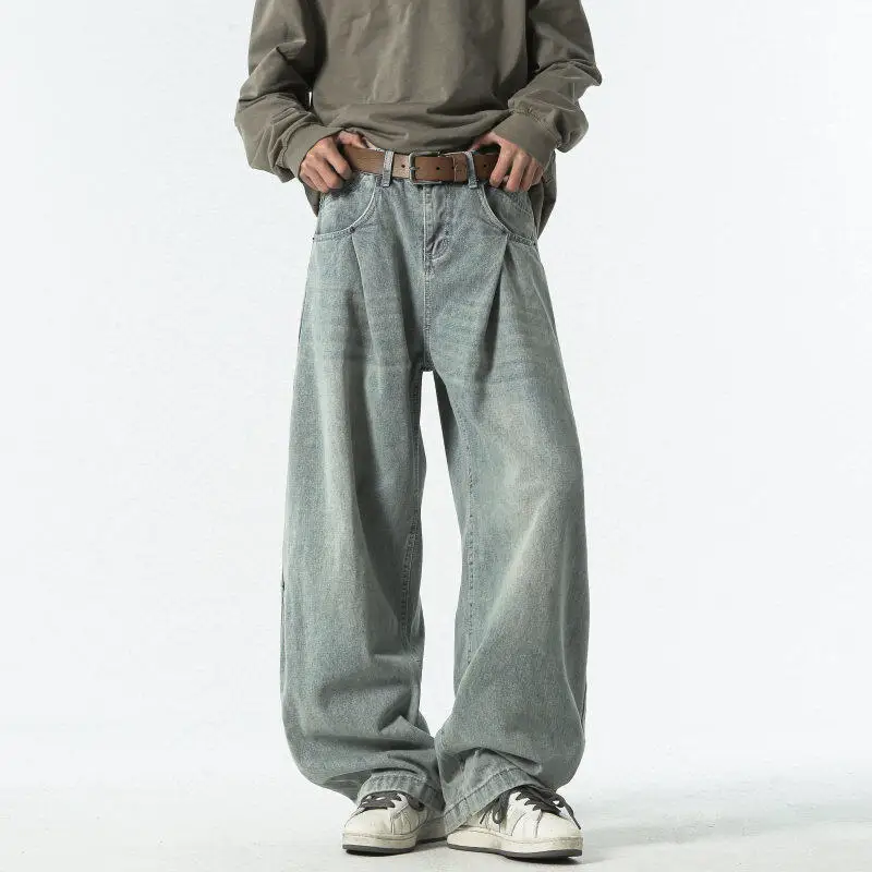 

Blue Jeans Women Y2K American Hip Hop Vintage High Waisted Jean Straight Streetwear Casual Loose Large Size Wide Leg Denim Pants