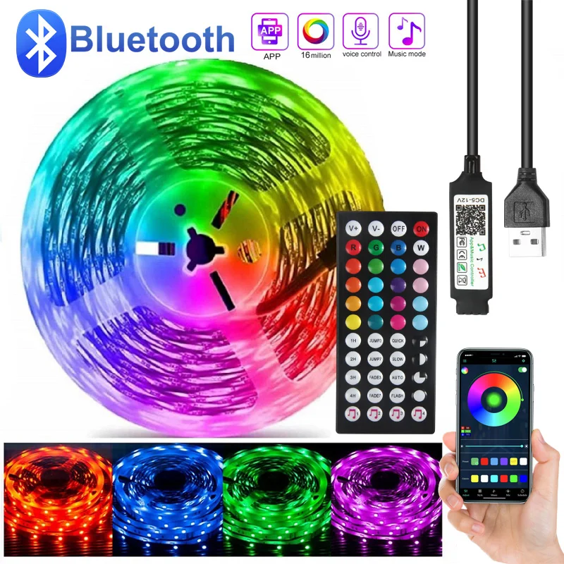 

Bluetooth LED Strip Light RGB 3535 Flexible Ribbon DIY Led Light Strip RGB Tape Diode USB 5V Christmas light свктодиодная лента