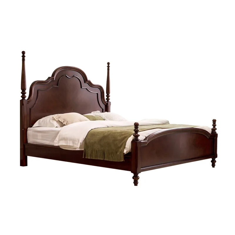 

High-end retro solid wood be d French Anna bed medium antique b ed 1.8 double solid wood bed