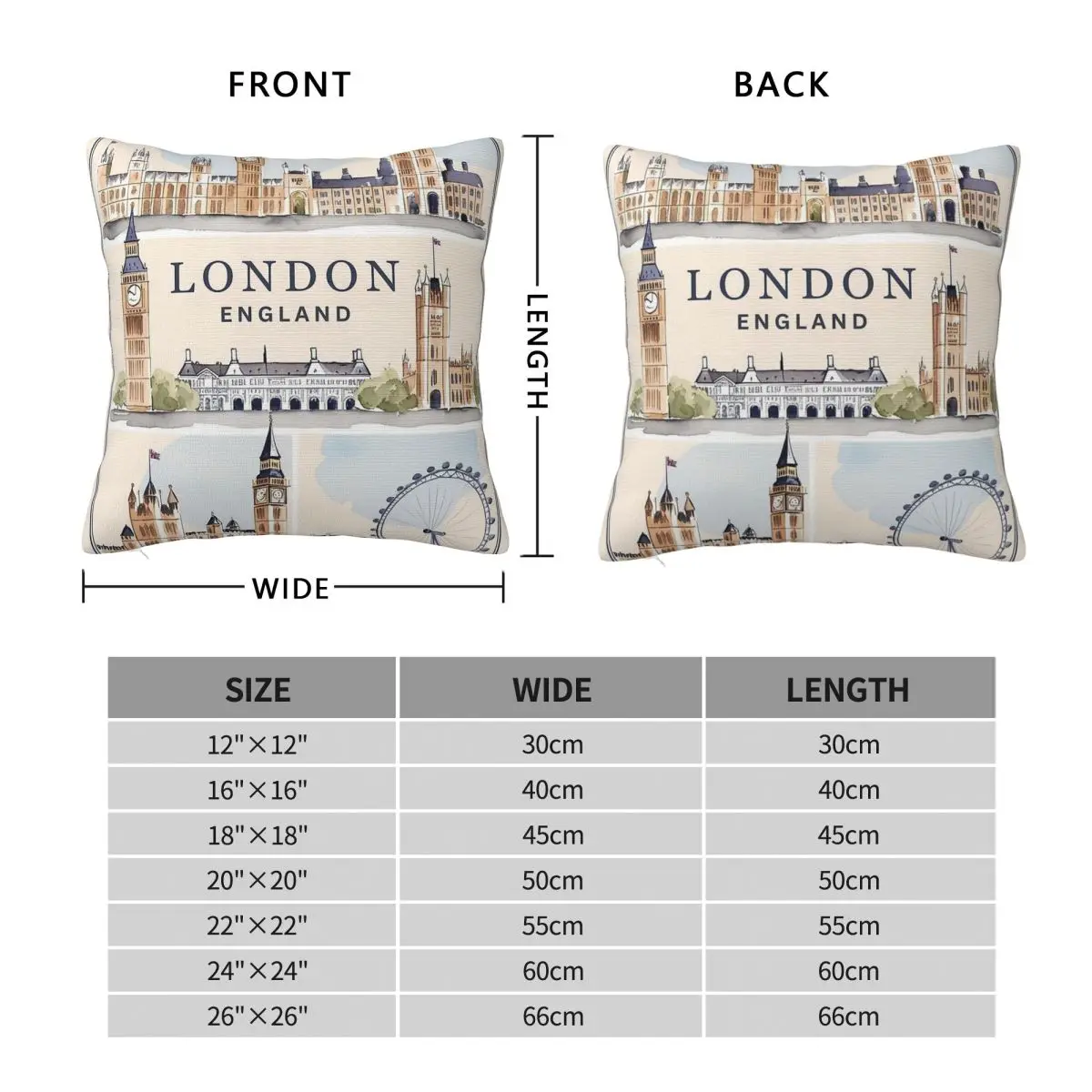 London Big Ben Westminster Square Pillowcase Polyester Linen Velvet Creative Zip Decorative Throw Pillow Home Cushion Case 45x45