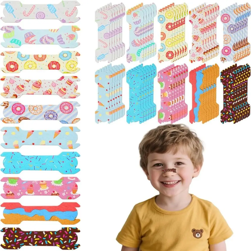 6/10pcs Nose Tape Cartoon Nasal Strips 44x14mm/55x17mm Breathable Breathing Strips Breathing Snoring Strips Boy Gril