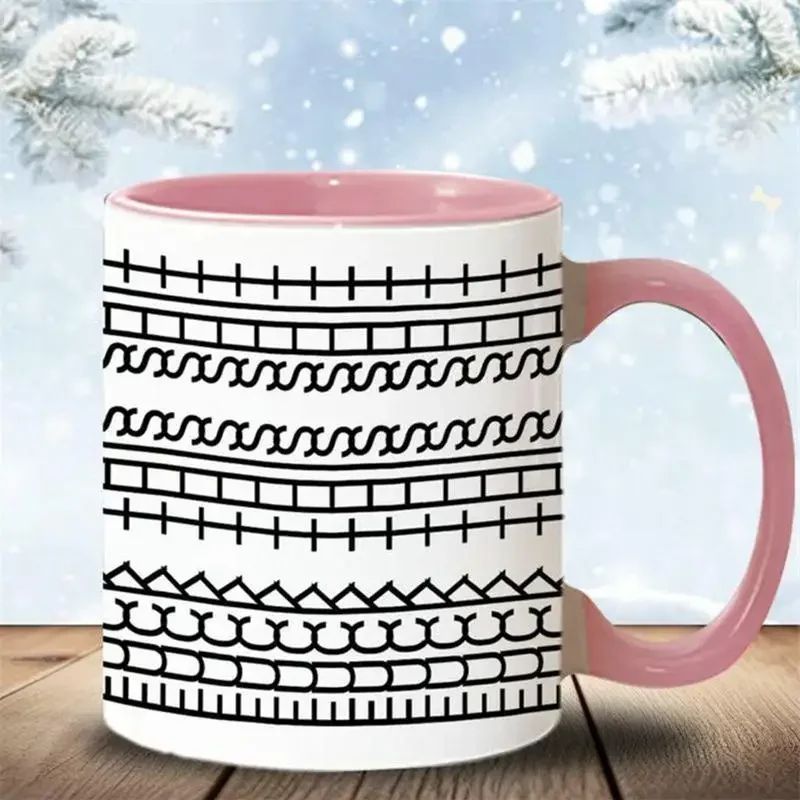 Ceramic Coffee Drinking Cup Hiddens Information Mug Microwave-Safe Ornament Desktop for Daily Use Birthday Kitchen Home
