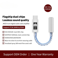 Type-C To 3.5mm Digital Audio Portable Decoding Amplifier Hifi ES9318C Headphone Adapter Oxygen Free Copper Plated Silver Wire