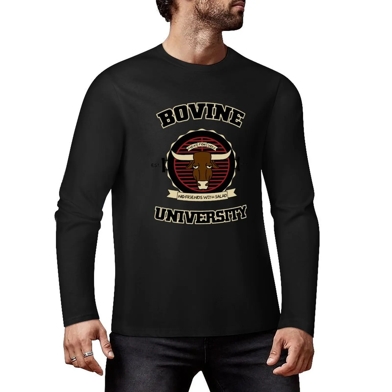 Bovine University Long T-Shirt tees plus size tops sublime t shirt mens vintage t shirts