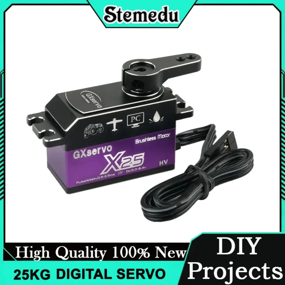 X25 GXservo Brushless Digital Servo Short Body Full Metal Gear 5.0-8.4V Waterproof High Torque Purple RC Car Upgrade Parts