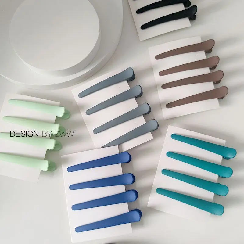 4Pcs/Set Candy Color Hairdressing Salon Hairpins Plastic Duckbill Hair Clips DIY Alligators Hair Care Styling Tools Professional