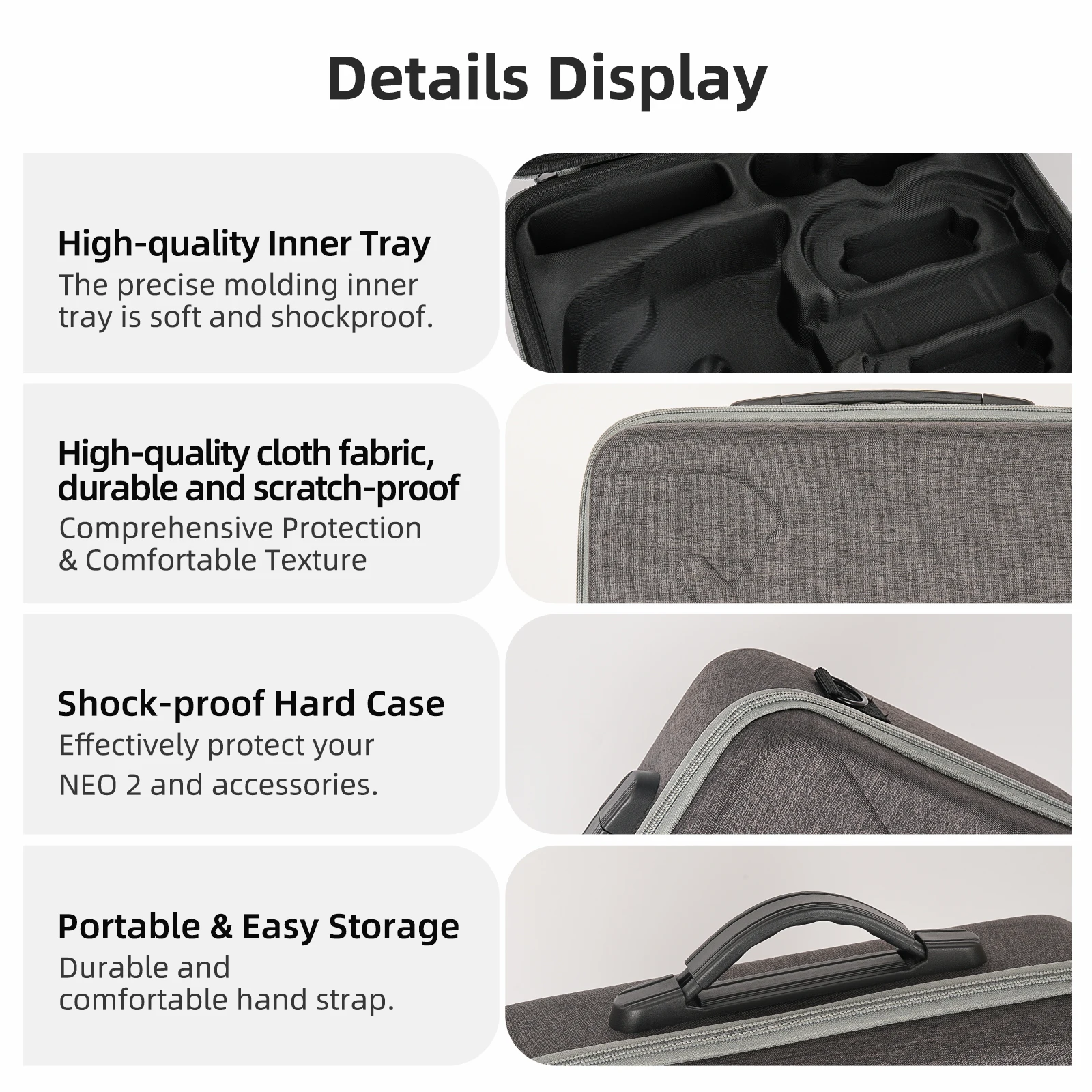 Carrying Case For DJI NEO2 and Goggles N3,High-Capacity Hard Case Storage Bag with Shoulder Strap Drone for Neo2 Drone Accessory