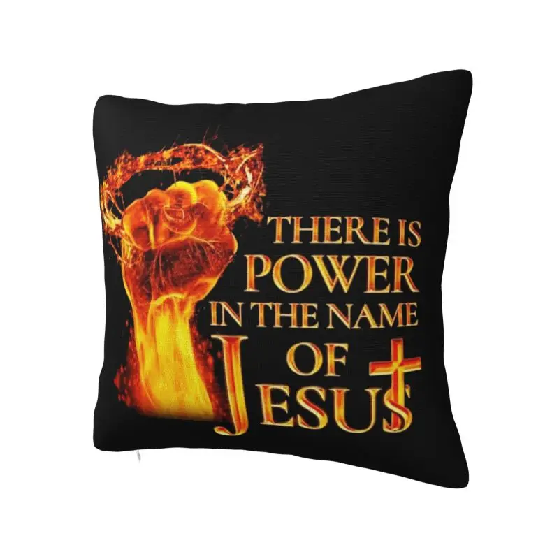 Power In The Name Of Jesus Throw Pillow Case Bedroom Decoration Christian Faith Cushions Cover For Sofa Polyester Pillowcase