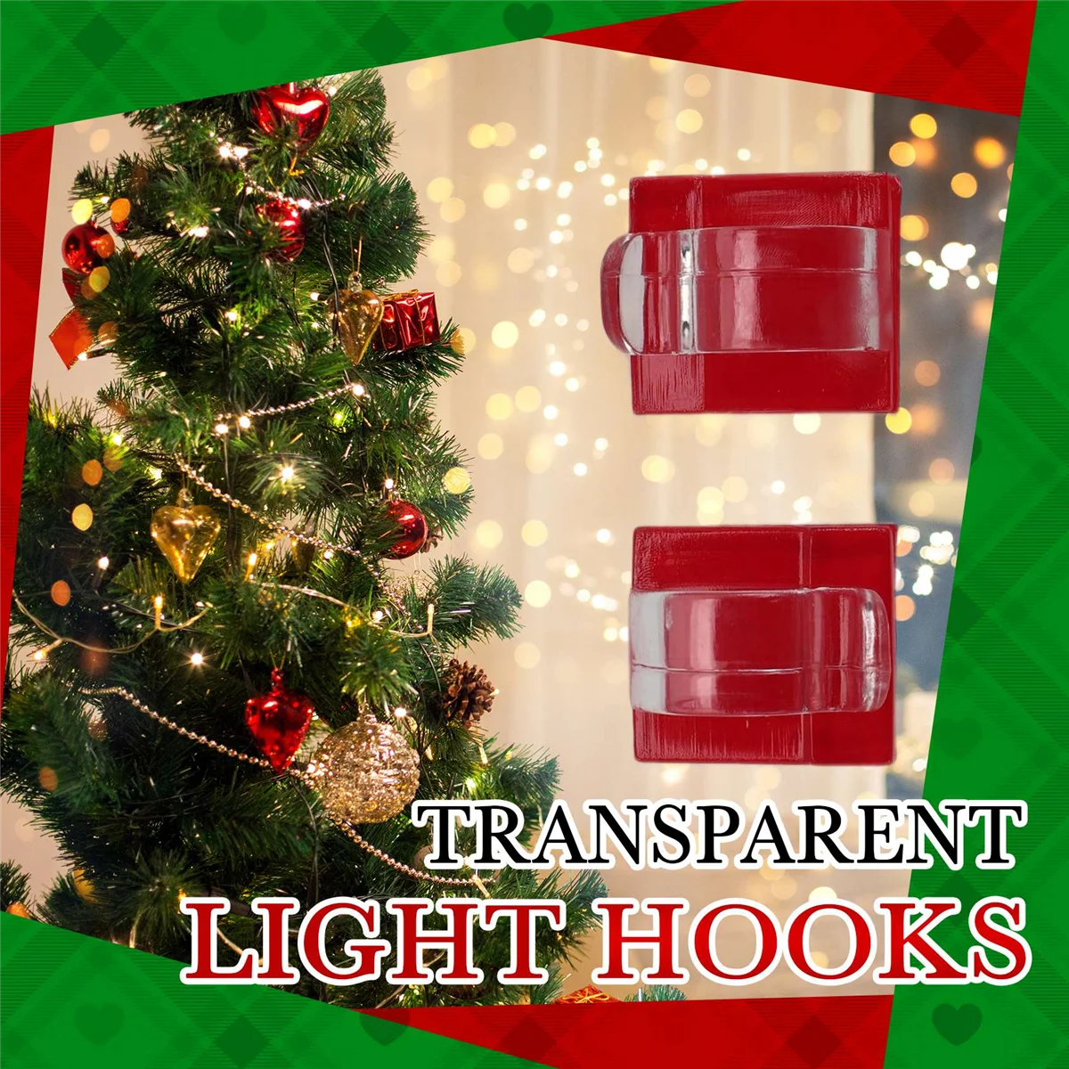 

Better Quality Hooks for Outdoor String Lights Clips 30 Pack Clips Clear Light Hook with 30 Waterproof Adhesive Backing