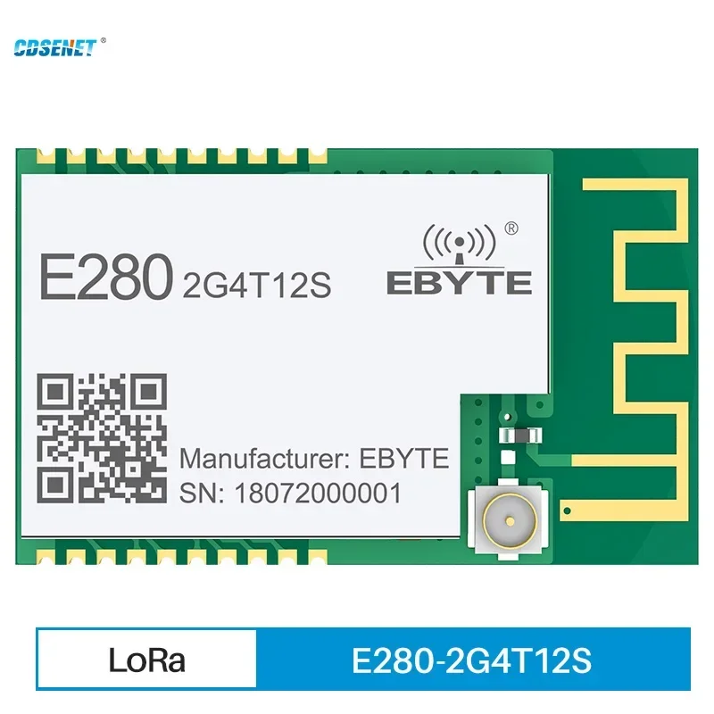 SX1280 2.4GHz RF UART LoRa Wireless Module 12dBm 3km Wireless Rangiing LoRa FLRC GFSK E280-2G4T12S CDSENET /PCB TTL