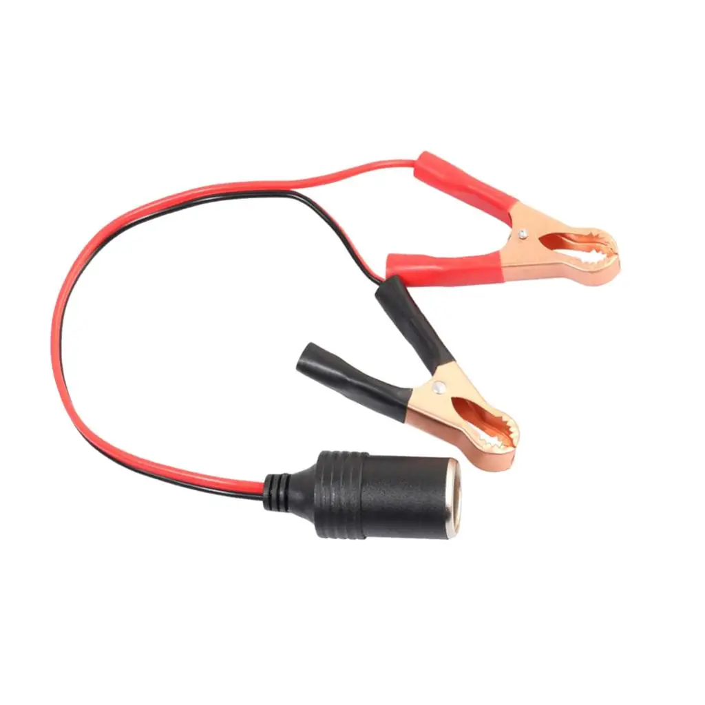 Car Cigarette Lighter Connection Crocodile Clip Power Wire Adapter for 12V 24V Auto Truck Marine Use