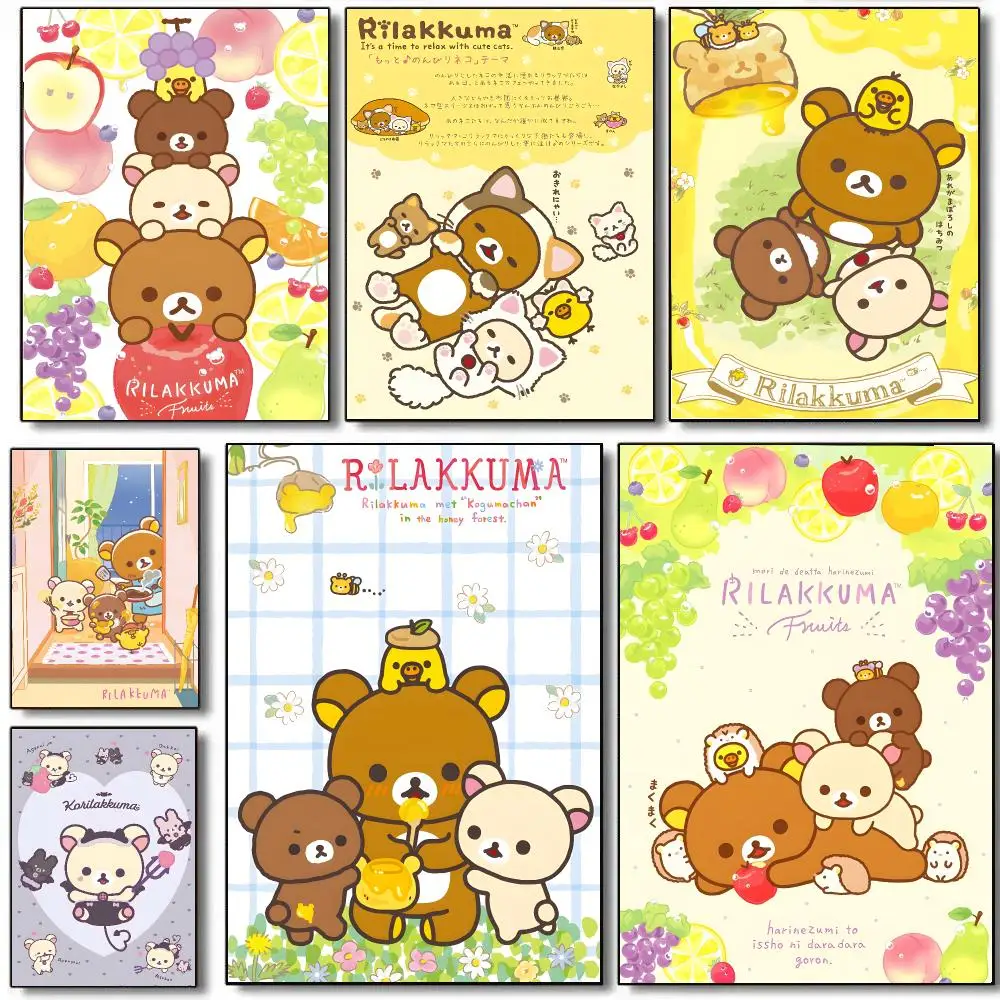 Cute Cartoon R-rilakkuma Poster HD Waterproof Aesthetic Wall For Home Decor Trendy Durable Easy To Apply Art