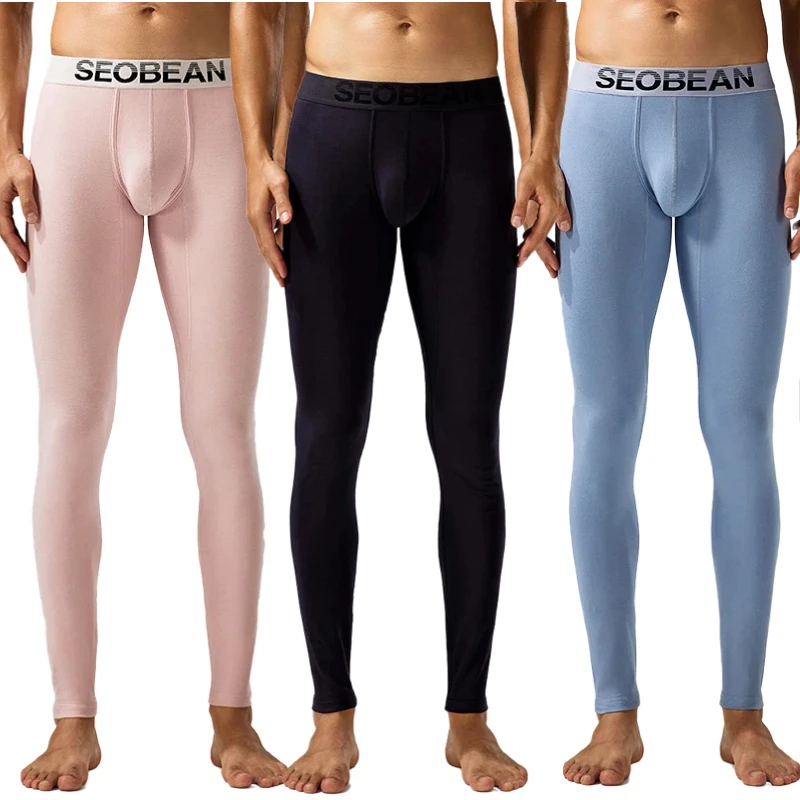 

SEOBEAN мужские эластичные удобные леггинсы термобелье снизу для мужчин эластичные трусы однотонные колготки брюки