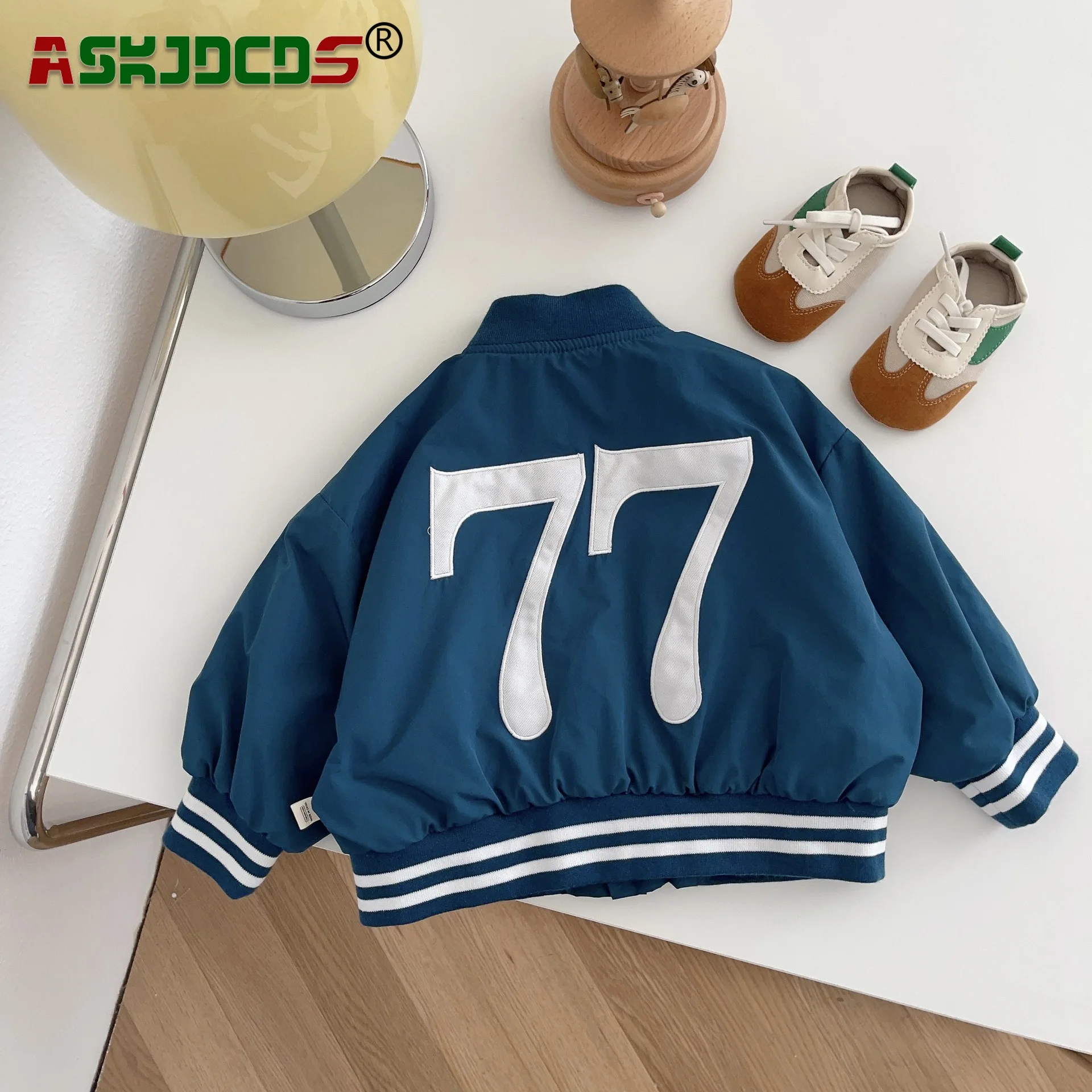 

2023 Autumn New Arrivals: Kids Boys' Single-breasted Top Coat - Simplicity Baseball Uniform for Toddlers (6M-6Y) Boy Blue